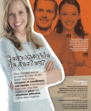 Publicité pour responsable de secteur.