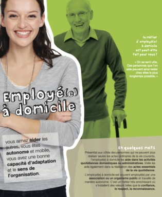 Publicité pour emploi d'employé(e) à domicile.