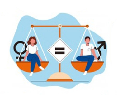 Égalité homme-femme, balance équilibrée.